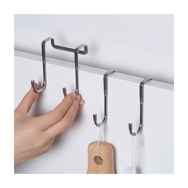 1+1 간편하게 걸어쓰는 주방 304스텐 도어후크 훅 서랍 문 걸이 총2개